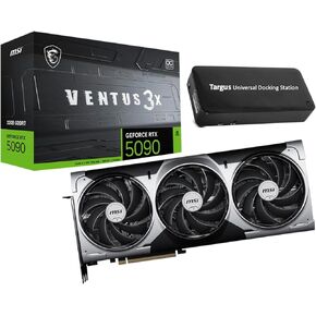 MSI Ventus 3X FeForce RTX 5090 OC Edition 32 GB GDDR7, PCI Express Gen 5, Core Clocks Extreme: 2452 MHz, CUDA CORES 21760 Units, Memory Speed 28 Gbps, Bundle with Targus Universal Docking Station