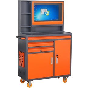 Configurable Heavy Duty Workbench Industrial Computer Cabinet, Industrial Computer Desk Suitable, Industrial PC Cabinet Maximum fit for 27-inch Monitors