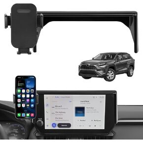 KAKSEY Car Phone Holder Compatible with Toyota RAV4 2019-2025 Auto Accessories 7/8 Inch Screen Fixed Clip, Mobile Cellphone Mount Navigation Screen Bracket Hands-Free