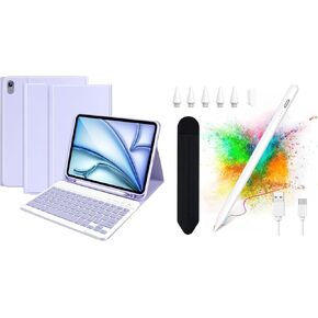 besky Stylus Pen & Keyboard Case for iPad Air 11 inch(M2) 2024 & iPads Air 10.9 inch (5th, 4th Generation) - Wireless Detachable Keyboard- Pencil Holder, with Auto Sleep/Wake Function
