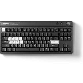 Pulsar XBOARD QS Mechanical Gaming Keyboard – QMK/VIA, Hot Swappable Linear Switch, TKL Layout Gasket Mount, Aluminum Frame, RGB LED Backlit, Knob, Dual PC Quick Switch for Mac/Windows (Black)