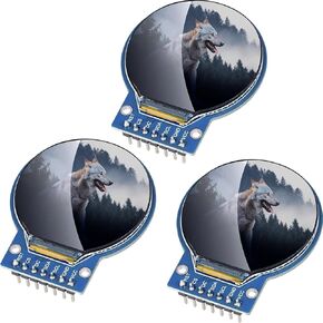 5pcs 1.28 Inch TFT LCD Display Module Round 240 x 240 Pixel RGB 65K Color GC9A01 Driver 4 Wire SPI Interface Self-Luminous Display Board for Arduino/Raspberry Pi/ESP32 (Pre-Soldered)