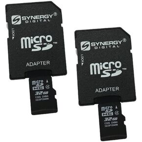 BlackBerry 8520 Curve Cell Phone Memory Card 2 x 32GB microSDHC Memory Card with SD Adapter (2 Pack)