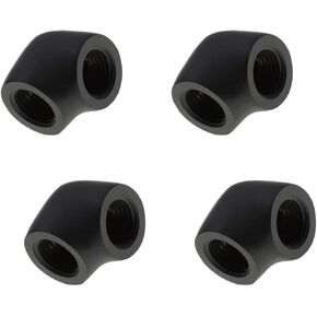 XSPC G1/4 "أنثى إلى أنثى 90 درجة كوع ، أسود غير لامع ، 4 عبوات
