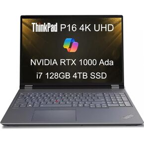 Lenovo ThinkPad P16 محمول محطة العمل المحمول (16 "4K UHD (3840 × 2400) ، NVIDIA RTX 1000 ADA ، Intel 20-CORE I7-14700HX ، 64GB DDR5 ، 2TB SSD) للمهندس ، المصمم ، 1080 p webcam ، WIN 11 Pro ، 2025