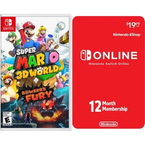 Super Mario 3D World + Bowser’s Fury - Nintendo Switch [Digital Code] & Nintendo Switch Online 12-Month Individual Membership [Digital Code]