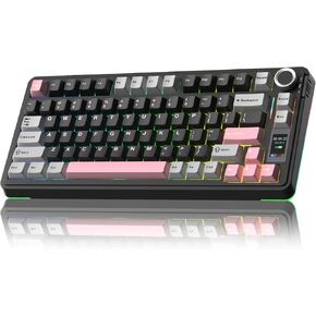 AULA S75 PRO Wireless Mechanical Keyboard with Screen&Knob, 75% Hot Swappable Gaming Keyboard with Pre-lubed Switches, RGB Backlit, PBT Keycaps Creamy Sounding Pc Gaming Keyboards