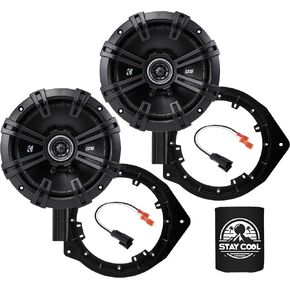 مكبرات الصوت Kicker 6.5 بوصة لـ GMC Sierra 2500 HD/3500 HD 2007-2014 مجموعة ترقية - زوج من سلسلة DS مع محولات وتسخير ، Coaxial 6 1/2 Audio Audio Door Mount For New Body DSC650 ، 43DSC6504
