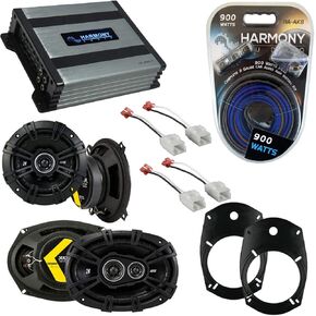 Harmony Audio Compatible with Dodge Ram Truck 1994-2001 Speaker Replacement Kicker Bundle DSC693 DSC5 & Harmony HA-A400.4 Amp