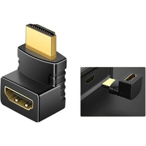 HDMI Connector 90 Degree Elbow Adapter for TV Box Fire Stick P;S/4 P;S/5 Series Computer M>oni>tor Extender 4K 2K ARC HDCP(Left)