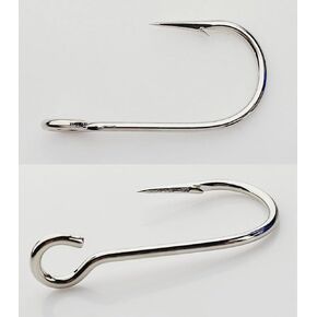 100 Gerry's Tackle 9171 6X Strong Nickel Plated Open Eye Siwash Fishing Hooks Size 8