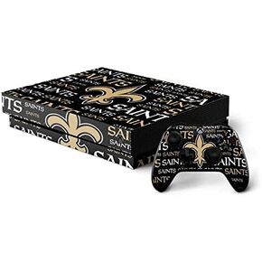 Skinit Decal Gaming Skin Compatible with Xbox One X Bundle - Officially Licensed NFL New Orleans Saints Black Blast Design