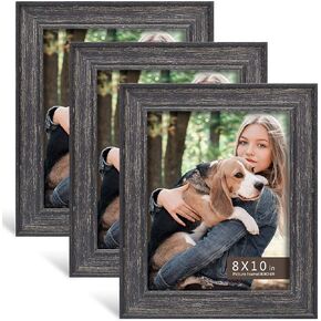 4x6 Picture Frames (4-Pack) - Rustic Farmhouse Distressed Frame Photo Frame Set for Wall with Glass Cover Gilding Crafts Ready to Hang or Stand in Kuwait