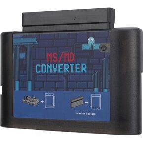 MS/MD Playing Card Converter, Game Video Cassette Converter, MS to MD Converter, Compatible with Retron2/3/5, for Mega Drive and for Ge nesis (Black, Clear)