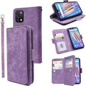 Compatible with UMIDIGI A11 Wallet Case Wrist Strap Lanyard Leather Flip Card Holder Stand Cell Accessories Folio Purse Credit ID Slot Full Phone Cover for UMIGIDI A 11 11A Women Men Brown