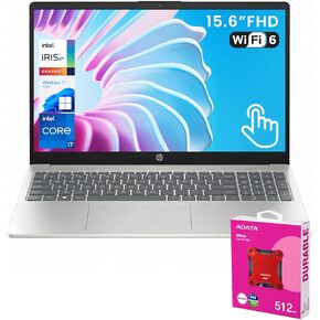 HP 2025 Essential 15 Next Gen AI Copliot Business Laptop, 15.6" FHD Touchscreen Display, Intel i7-1355U, 64GB RAM, 2TB SSD, Wi-Fi 6, USB-C, Win11 Home, Silver, Bundle with ADATA 512GB External SSD