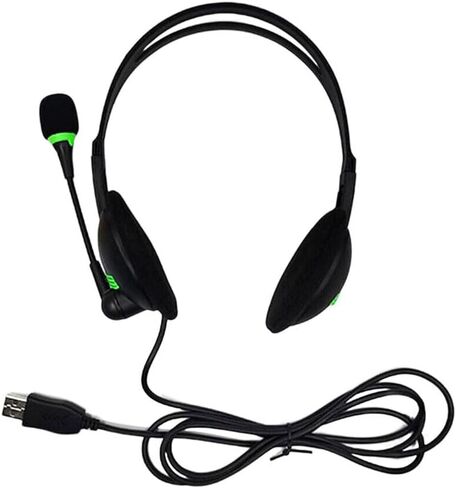 سماعة الرأس 3.5 مم/USB مع إلغاء ضوضاء الميكروفون لدردشة مكالمات الكمبيوتر (واجهة USB) (واجهة USB) in Kuwait