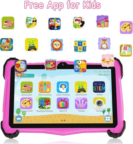2025 Android 14 Kids Tablet 7 بوصة الكمبيوتر اللوحي للأطفال 3-12 ، أوكتا النواة ، و 8+64 جيجابايت (توسيع 128 جيجا بايت) ، واي فاي 6 ، 3000 مللي أمبير في الساعة ، ومحتوى خالي من الإعلانات ، وأدوات التحكم الوالدية ، ومساحة Google Kids ، و YouTube Kids ، و G in Kuwait