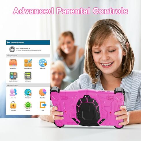 2025 Android 14 Kids Tablet 7 بوصة الكمبيوتر اللوحي للأطفال 3-12 ، أوكتا النواة ، و 8+64 جيجابايت (توسيع 128 جيجا بايت) ، واي فاي 6 ، 3000 مللي أمبير في الساعة ، ومحتوى خالي من الإعلانات ، وأدوات التحكم الوالدية ، ومساحة Google Kids ، و YouTube Kids ، و G in Kuwait