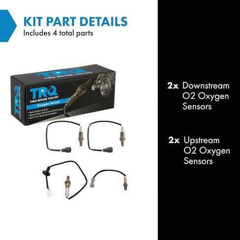 TRQ 4 Piece O2 02 Oxygen Sensor Direct Fit Upstream & Downstream Kit Compatible with Nissan in Kuwait
