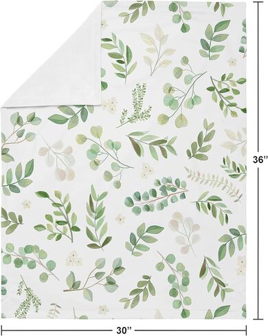 Sweet Jojo Designs Boho Watercolor Cactus Floral Baby Girl Receiving Security Swaddle Blanket for Newborn or Toddler Nursery Car Seat Stroller Soft Minky - Pink and Green in Saudi Arabia