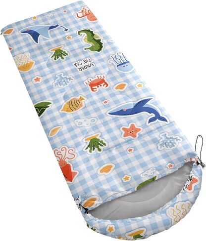 Yellow Sleeping Bags for Adults and Kids,Summer Kawaii Bee Backpacking Camping Sleeping Bag for Girl Boys Lightweight Waterproof Cold/Warm Sleeping Bag for Season Outdoor Travel with Compression Bags in Saudi Arabia