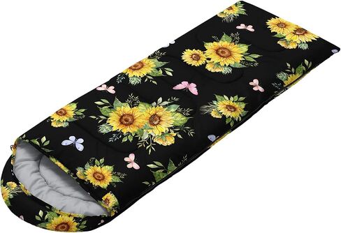 Yellow Sleeping Bags for Adults and Kids,Summer Kawaii Bee Backpacking Camping Sleeping Bag for Girl Boys Lightweight Waterproof Cold/Warm Sleeping Bag for Season Outdoor Travel with Compression Bags in Saudi Arabia