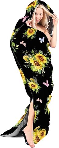 Yellow Sleeping Bags for Adults and Kids,Summer Kawaii Bee Backpacking Camping Sleeping Bag for Girl Boys Lightweight Waterproof Cold/Warm Sleeping Bag for Season Outdoor Travel with Compression Bags in Saudi Arabia