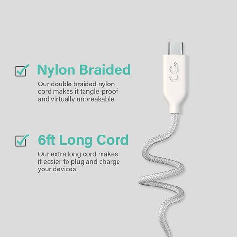 Classy Chargers 6 FT USB Type C to Lightning Cable | MFI Certified for iPhone 13, 13 Pro, 12 Pro Max, 12, 11, X, XS, XR, 8 Plus, Air Pods Pro (Purple) in Saudi Arabia