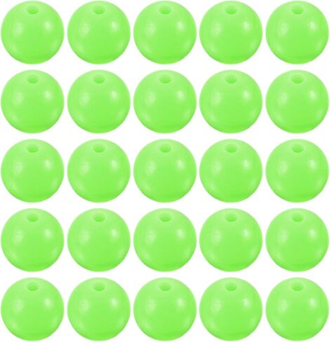 M METERXITY 200 Pcs Glow Fishing Beads - Plastic Luminous Round Soft Bait Egg Lure Rigs Apply to Outdoor Tackle Tool (8mm, Red) in Saudi Arabia