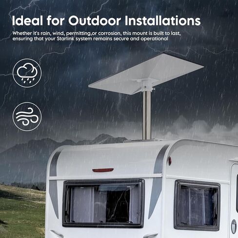 Starlink RV Ladder Mount, EDUP LOVE Starlink Roof Rack Mount, Starlink Pole Mount, Starlink Internet Kit Satellite with Pipe Adapter for RV, Load-Bearing 200lbs, Installation Range 0.8-1.97" in Saudi Arabia