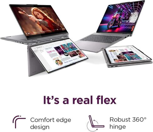 Lenovo Yoga 7 2-in-1 Touchscreen Laptop,16" 2K IPS Display,AMD Ryzen 7 8840HS,16GB LPDDR5x RAM,2TB SSD,Fingerprint,Backlit KB,FHD IR Webcam,WiFi 6E,Win11 Pro,Microsoft Office Lifetime License in Kuwait