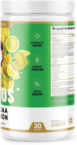 Panda Supps BCAA+EAA Intra-Wokout, Hydration, and Recovery Amino Supplement 2:1:1 Ratio (30 Servings) (Melon Crusher) in Saudi Arabia