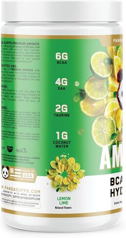Panda Supps BCAA+EAA Intra-Wokout, Hydration, and Recovery Amino Supplement 2:1:1 Ratio (30 Servings) (Melon Crusher) in Saudi Arabia