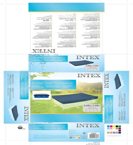 intex 2.6 m × 1.6 م غطاء تجمع مستطيل ، (28036) ، متعدد الألوان ، 2.6 × 1.6 سم in Kuwait