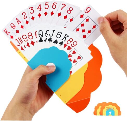 Card Holders for Playing Cards - Card Game Accessory for Kids, 4 Pack Playing Card Holder Tray, Tabletop Stand Holds Up Poker Cards, Poker Tray Rack Organizer, Poker Parties, Family Card Game Nights in Saudi Arabia