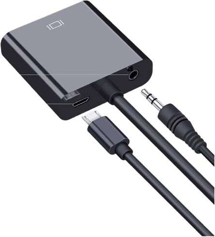 HD 1080p HDMI إلى كابل المحول مع محول منفذ إمدادات الطاقة JA-CK 3.5 ملم لجهاز عرض سطح المكتب P ؛ S/4 TV BoxNote (لا يوجد صوت بدون طاقة) in Saudi Arabia