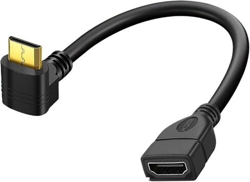 HDMI إلى HDMI امتداد كابل محول الجنس 90 درجة الزاوية اليمنى لصندوق التلفزيون/عصا كاميرا P ؛ S/4 P ؛ S/5 4K 2K 60HZ in Saudi Arabia
