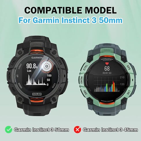 4 Pack Compatible for Garmin Instinct 3 Screen Protector 45mm Clear, Ultra-thin 9H Tempered Glass Watch Protective Film with 2.5D Edge Anti-Scratch for Instinct 3 45mm AMOLED/Solar Protector in Saudi Arabia
