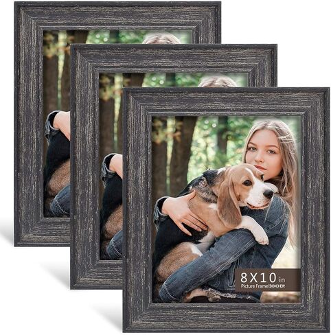 4x6 Picture Frames (4-Pack) - Rustic Farmhouse Distressed Frame Photo Frame Set for Wall with Glass Cover Gilding Crafts Ready to Hang or Stand in Kuwait