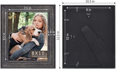 4x6 Picture Frames (4-Pack) - Rustic Farmhouse Distressed Frame Photo Frame Set for Wall with Glass Cover Gilding Crafts Ready to Hang or Stand in Kuwait