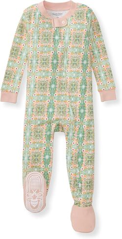 Burt's Bees Baby Baby Boys' Pajamas, Zip-Front Non-Slip Unisex Footed Sleeper PJs, Organic Cotton, Snowball Fight, 3 Months in Saudi Arabia