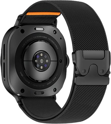 Elastic Band Compatible with Samsung Galaxy Watch Ultra Bands 47mm, Soft Stretchy Nylon Sport Adjustable Strap for Samsung Ultra Watch Band Men - Upgrade Parachute-style Buckle in Saudi Arabia