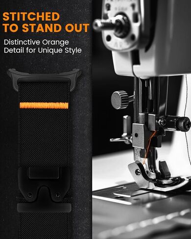 Elastic Band Compatible with Samsung Galaxy Watch Ultra Bands 47mm, Soft Stretchy Nylon Sport Adjustable Strap for Samsung Ultra Watch Band Men - Upgrade Parachute-style Buckle in Saudi Arabia
