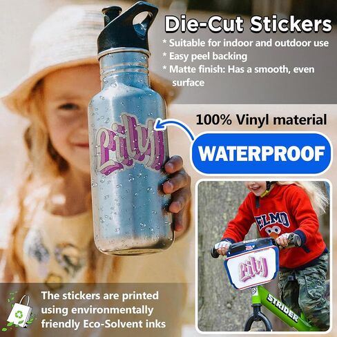 Personalized Name Sticker Custom Name Sticker Vintage Color Customizable Text Stickers Cute Decal Sticker Funny for Hard Hat Waterproof Vinyl Sticker for Water Bottle Phone Case Laptop Tumblers in Saudi Arabia