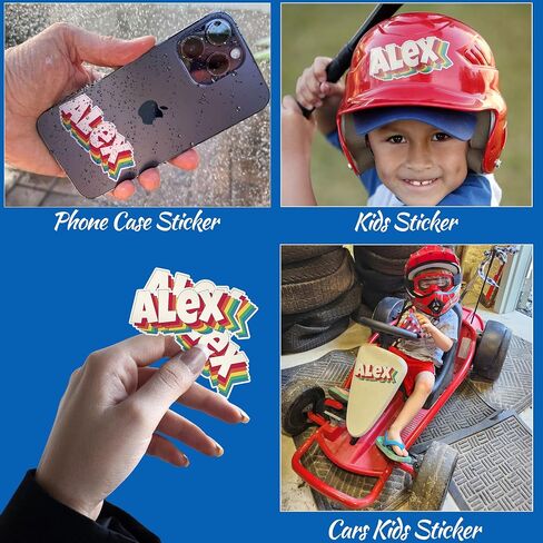 Personalized Name Sticker Custom Name Sticker Vintage Color Customizable Text Stickers Cute Decal Sticker Funny for Hard Hat Waterproof Vinyl Sticker for Water Bottle Phone Case Laptop Tumblers in Saudi Arabia