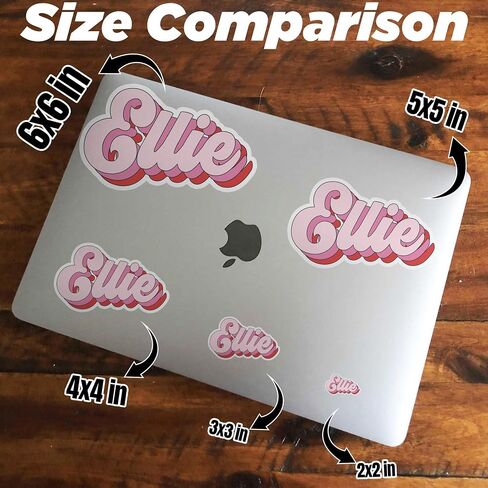 Personalized Name Sticker Custom Name Sticker Vintage Color Customizable Text Stickers Cute Decal Sticker Funny for Hard Hat Waterproof Vinyl Sticker for Water Bottle Phone Case Laptop Tumblers in Saudi Arabia