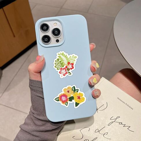 60pcs Aesthetic Hibiscus Stickers for Kids Adults- Cute Hibiscus Flowers Stickers for Water Bottle Scrapbook Journal, Waterproof Vinyl Decals for Laptop Ipad Notebook Scrapbook Supplies in Saudi Arabia