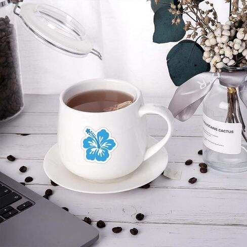 60pcs Aesthetic Hibiscus Stickers for Kids Adults- Cute Hibiscus Flowers Stickers for Water Bottle Scrapbook Journal, Waterproof Vinyl Decals for Laptop Ipad Notebook Scrapbook Supplies in Saudi Arabia