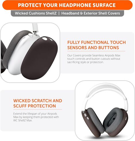 WC Sweatz و Shellz و Bandz Covers Covers Bundle for Airpods Max Headphones by Wicked Cushions | بني in Saudi Arabia
